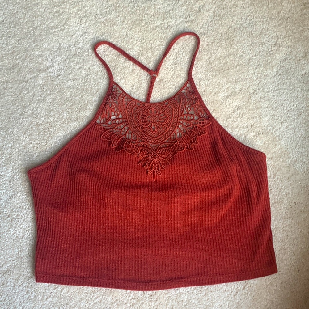Mudd Burnt Orange high neck tank